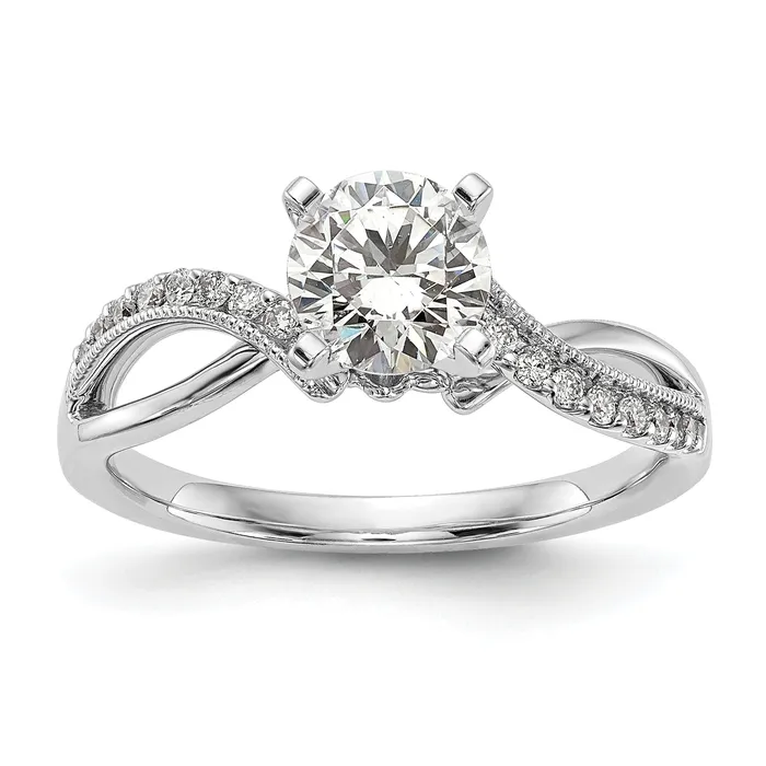 Rings Goldia 016ct CZ Solid Real 14k White Gold Peg Set CrissCross Engagement Ring Rings Goldia 016ct CZ Solid Real 14k White Gold Peg Set CrissCross Engagement Ring
