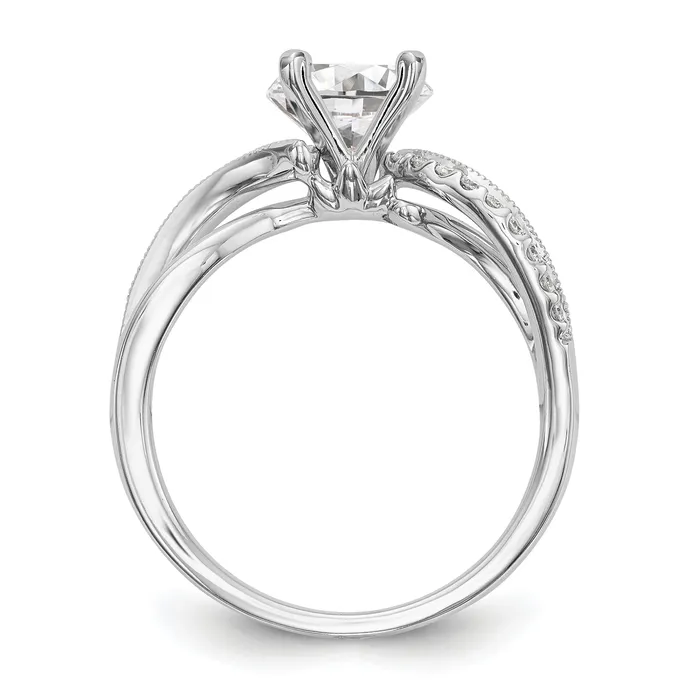 Rings Goldia 016ct CZ Solid Real 14k White Gold Peg Set CrissCross Engagement Ring