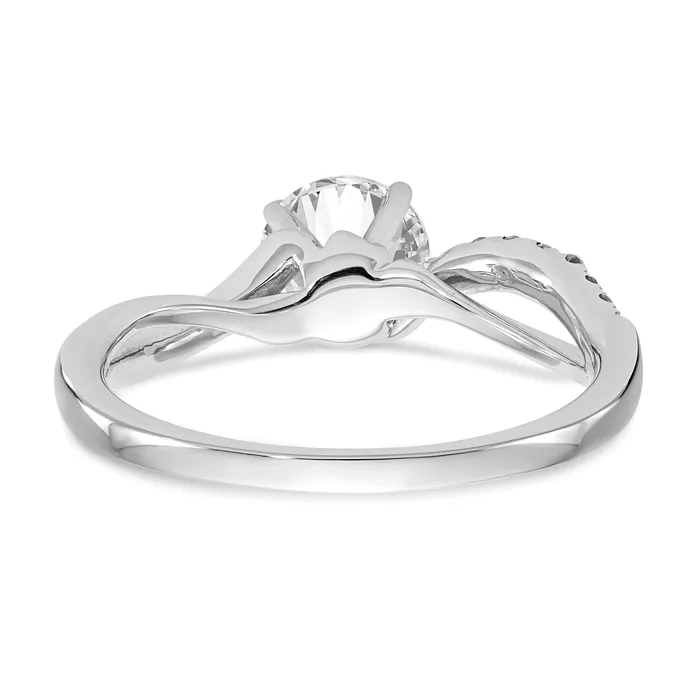 Rings Goldia 016ct CZ Solid Real 14k White Gold Peg Set CrissCross Engagement Ring