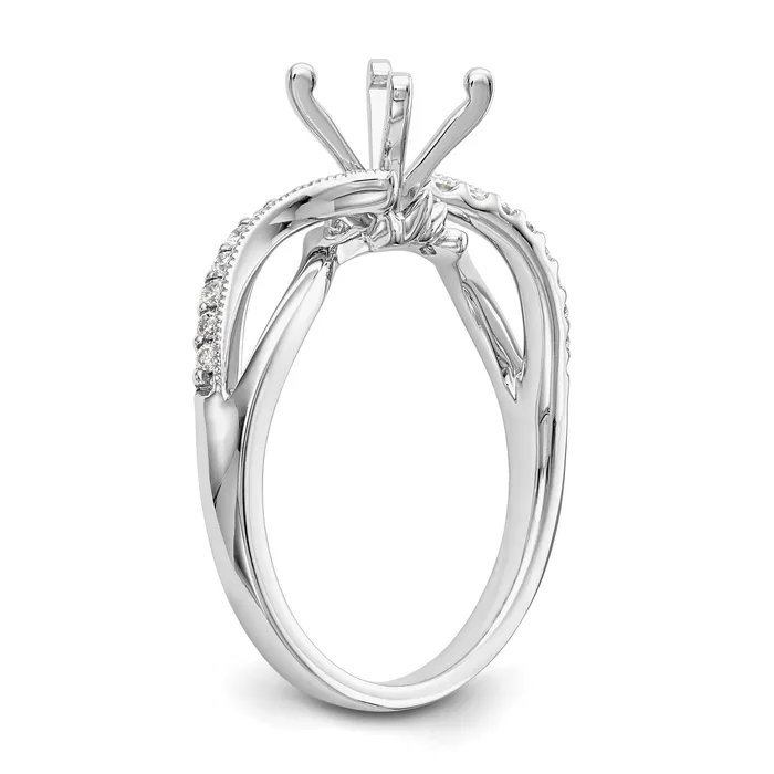 Rings Goldia 016ct CZ Solid Real 14k White Gold Peg Set CrissCross Engagement Ring