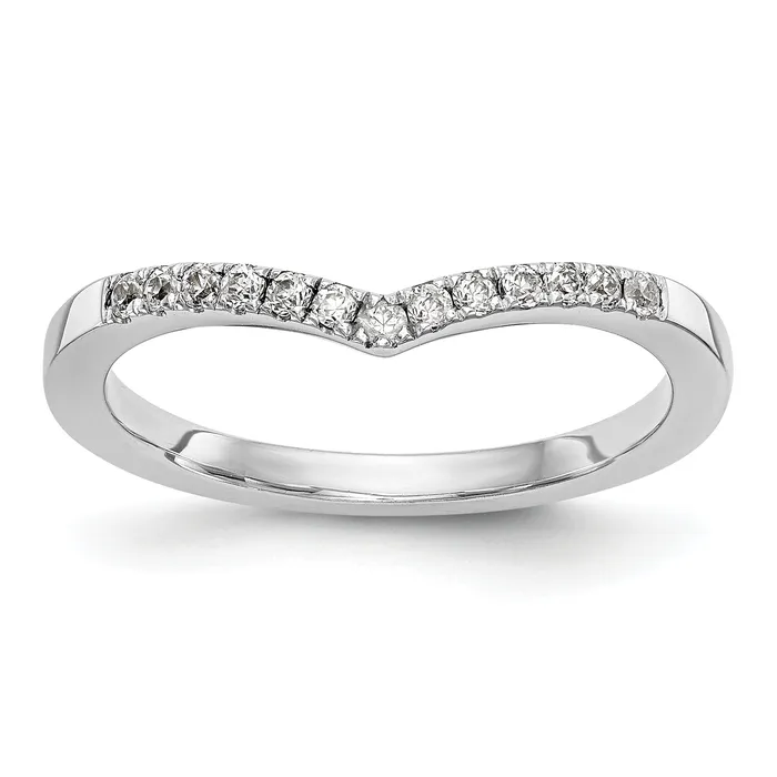 Rings Goldia 016ct CZ Solid Real 14K White Gold Wedding Band Ring