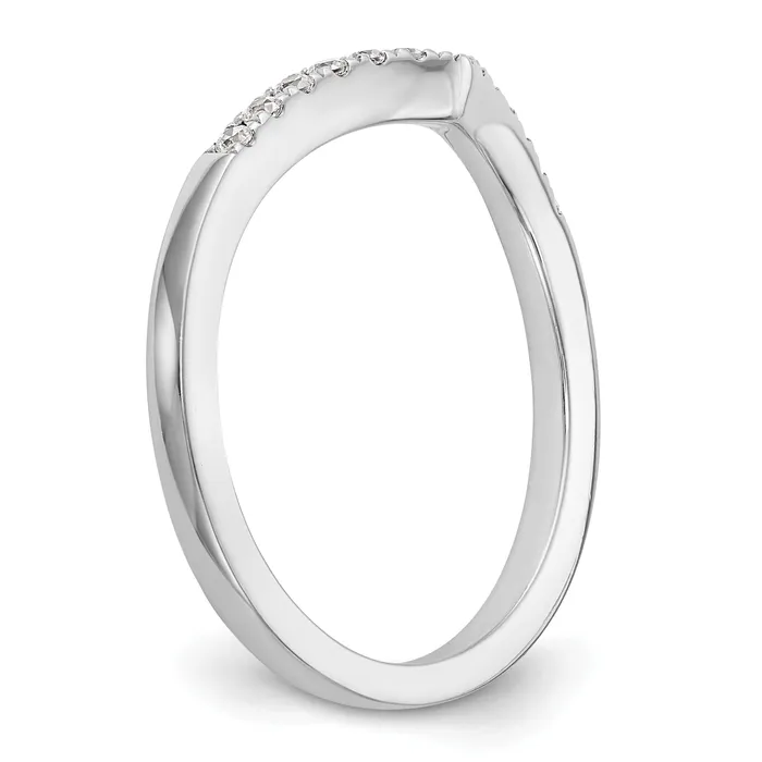 Rings Goldia 016ct CZ Solid Real 14K White Gold Wedding Band Ring