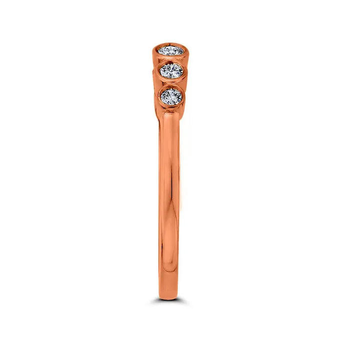 Rings Goldia 020 CT TW Natural Diamond Graduated Six Stone Open Ring in Solid 10K Rose Gold
