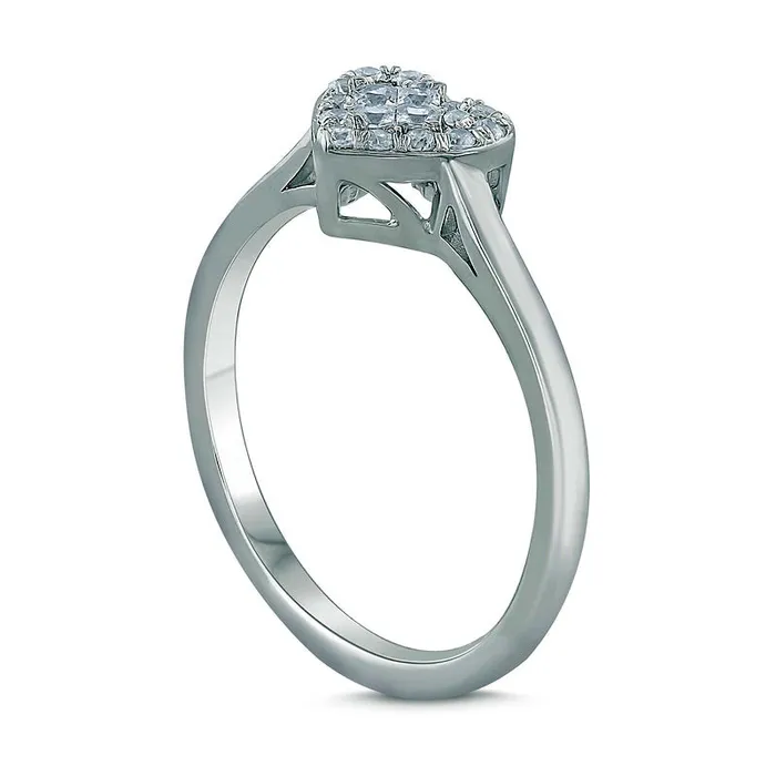 Rings Goldia 025 CT TW PrincessCut Natural Diamond Heart Frame Promise Ring in Solid 10K White Gold Rings Goldia 025 CT TW PrincessCut Natural Diamond Heart Frame Promise Ring in Solid 10K White Gold
