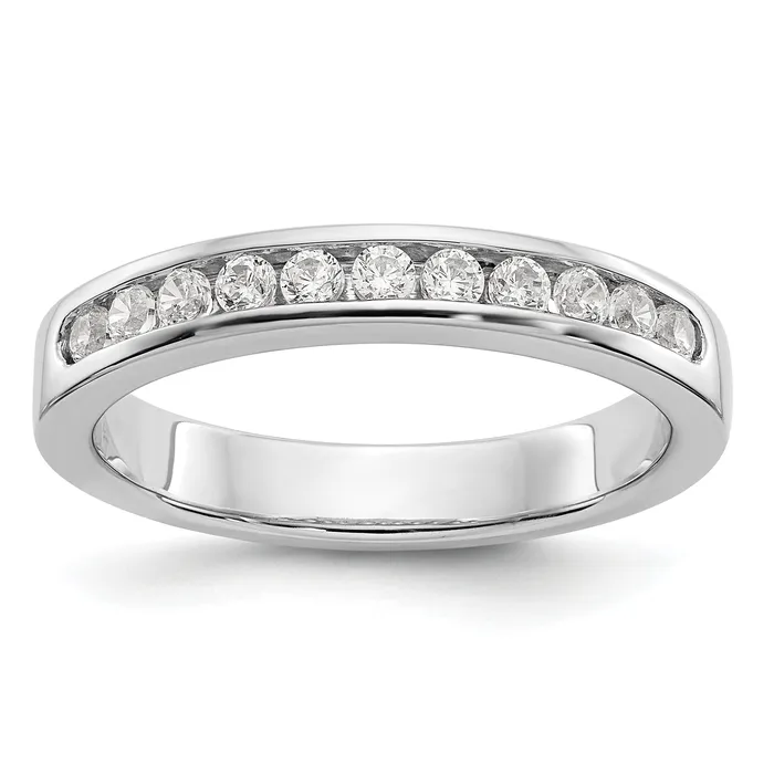 Rings Goldia 031ct CZ Solid Real 14K White Gold 11Stone Channel Wedding Band Ring Rings Goldia 031ct CZ Solid Real 14K White Gold 11Stone Channel Wedding Band Ring