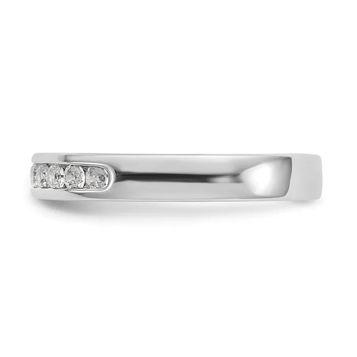 Rings Goldia 031ct CZ Solid Real 14K White Gold 11Stone Channel Wedding Band Ring