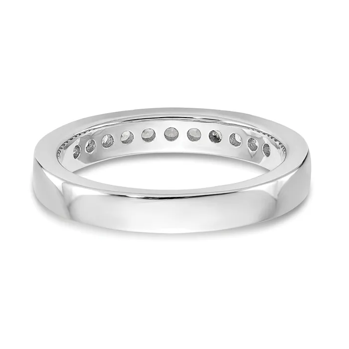 Rings Goldia 031ct CZ Solid Real 14K White Gold 11Stone Channel Wedding Band Ring