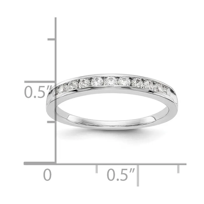 Rings Goldia 031ct CZ Solid Real 14K White Gold 11Stone Channel Wedding Band Ring
