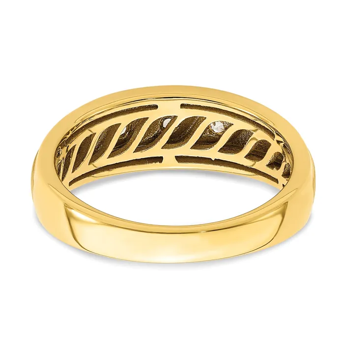 Rings Goldia 038ct CZ Solid Real 14K 3Stone Complete Mens Ring