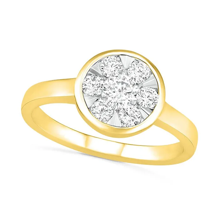 Rings Goldia 050 CT TW Composite Natural Diamond Circle Ring in Solid 10K Yellow Gold Rings Goldia 050 CT TW Composite Natural Diamond Circle Ring in Solid 10K Yellow Gold