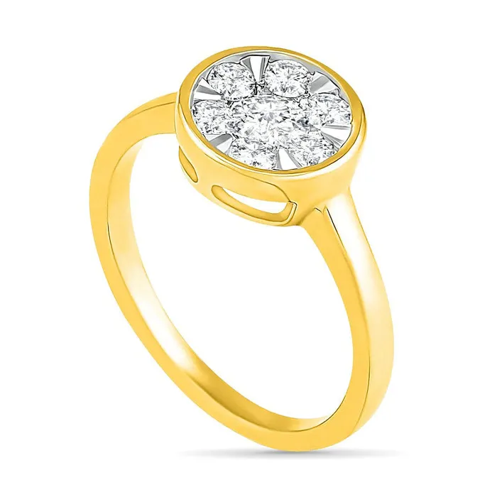 Rings Goldia 050 CT TW Composite Natural Diamond Circle Ring in Solid 10K Yellow Gold