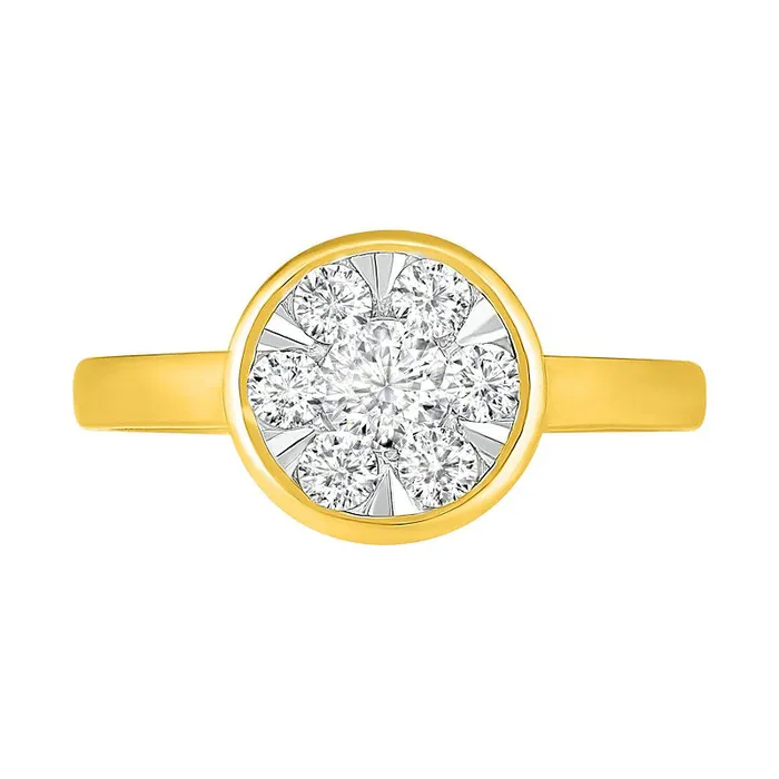 Rings Goldia 050 CT TW Composite Natural Diamond Circle Ring in Solid 10K Yellow Gold