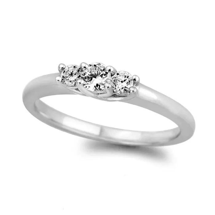 Rings Goldia 075 CT TW Certified Natural Diamond Three Stone Engagement Ring in Solid 14K White Gold ISI2 Rings Goldia 075 CT TW Certified Natural Diamond Three Stone Engagement Ring in Solid 14K White Gold ISI2