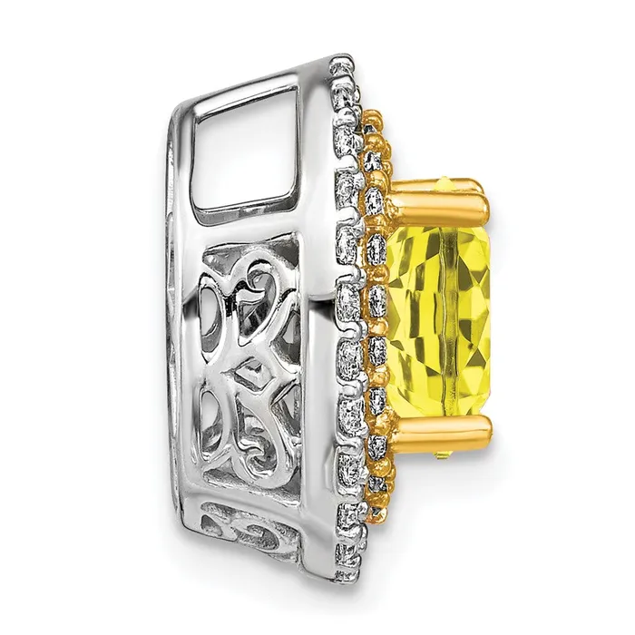 Rings Goldia 14k TwoTone Gold Lab Grown Real Diamond u0026 Created Yellow Sapphire Pendant