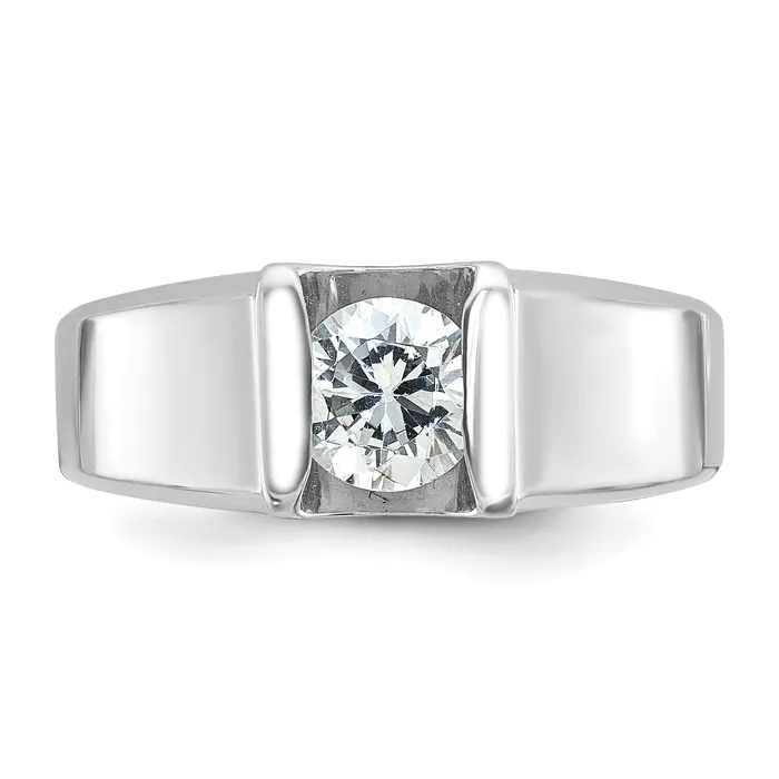 Rings Goldia 14k White Gold 1 Ct Lab Grown Diamond VSSI G Mens Ring