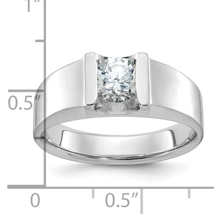 Rings Goldia 14k White Gold 1 Ct Lab Grown Diamond VSSI G Mens Ring