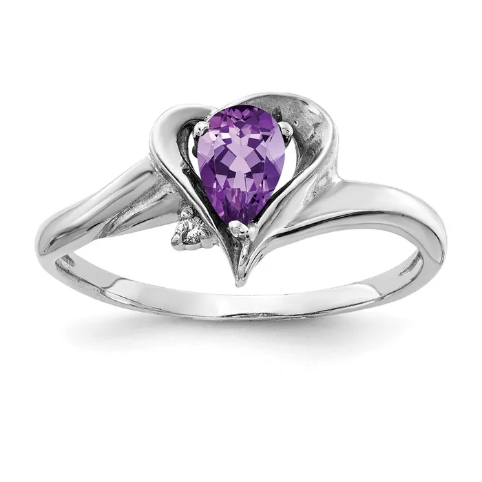 Rings Goldia 14k White Gold 6x4mm Pear Amethyst A Real Diamond ring
