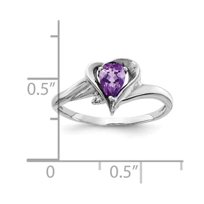 Rings Goldia 14k White Gold 6x4mm Pear Amethyst A Real Diamond ring