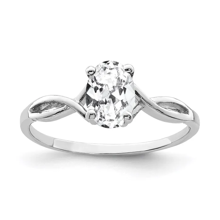 Rings Goldia 14k White Gold 7x5mm Oval Cubic Zirconia ring