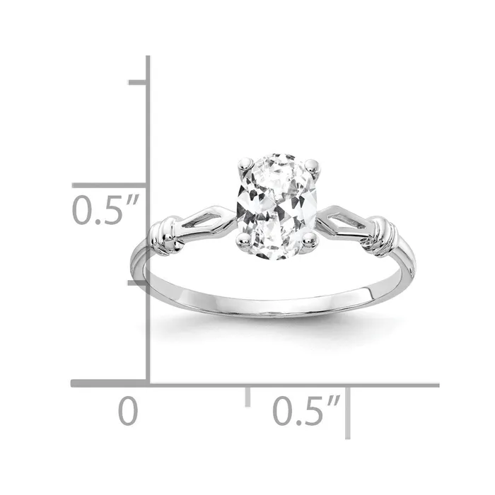 Rings Goldia 14k White Gold 7x5mm Oval Cubic Zirconia ring