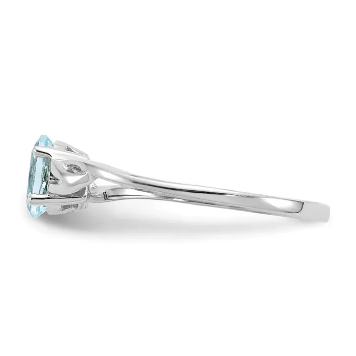 Rings Goldia 14K White Gold Polished Geniune Aquamarine Birthstone Ring