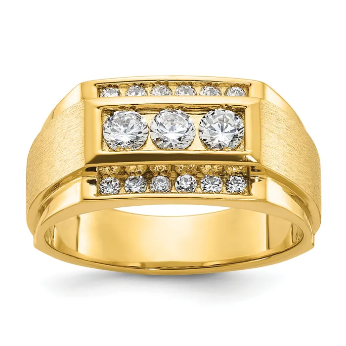 Rings Goldia 14k Yellow Gold 34 Ct Lab Grown Diamond VSSI G Polished and Satin Mens Ring Rings Goldia 14k Yellow Gold 34 Ct Lab Grown Diamond VSSI G Polished and Satin Mens Ring