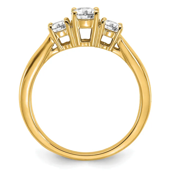 Rings Goldia 14k Yellow Gold 34 Ct Lab Grown Diamond VSSI G Round Three Stone Engagement Ring