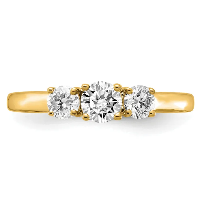 Rings Goldia 14k Yellow Gold 34 Ct Lab Grown Diamond VSSI G Round Three Stone Engagement Ring