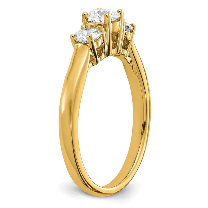 Rings Goldia 14k Yellow Gold 34 Ct Lab Grown Diamond VSSI G Round Three Stone Engagement Ring
