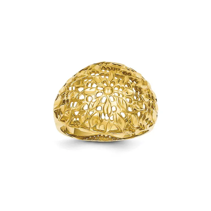 Rings Goldia 14K Yellow Gold Diamondcut Sunburst Dome Ring
