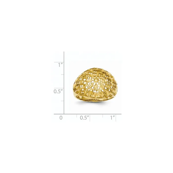 Rings Goldia 14K Yellow Gold Diamondcut Sunburst Dome Ring