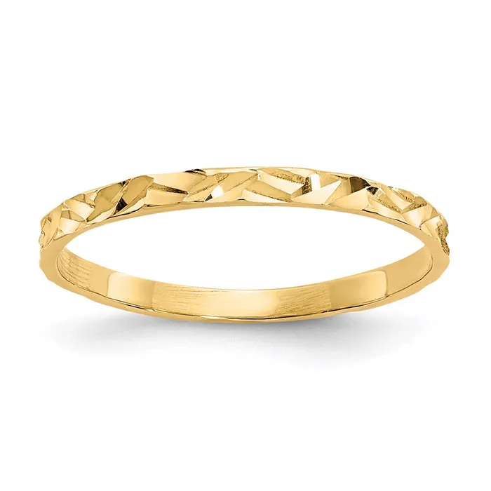Rings Goldia 14K Yellow Gold Diamondcut ZigZag Design Band Childs Ring