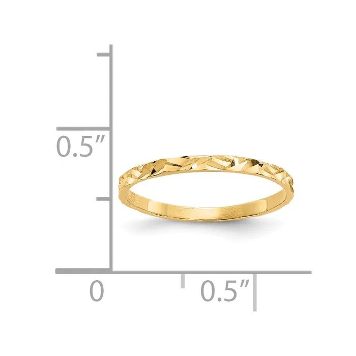 Rings Goldia 14K Yellow Gold Diamondcut ZigZag Design Band Childs Ring