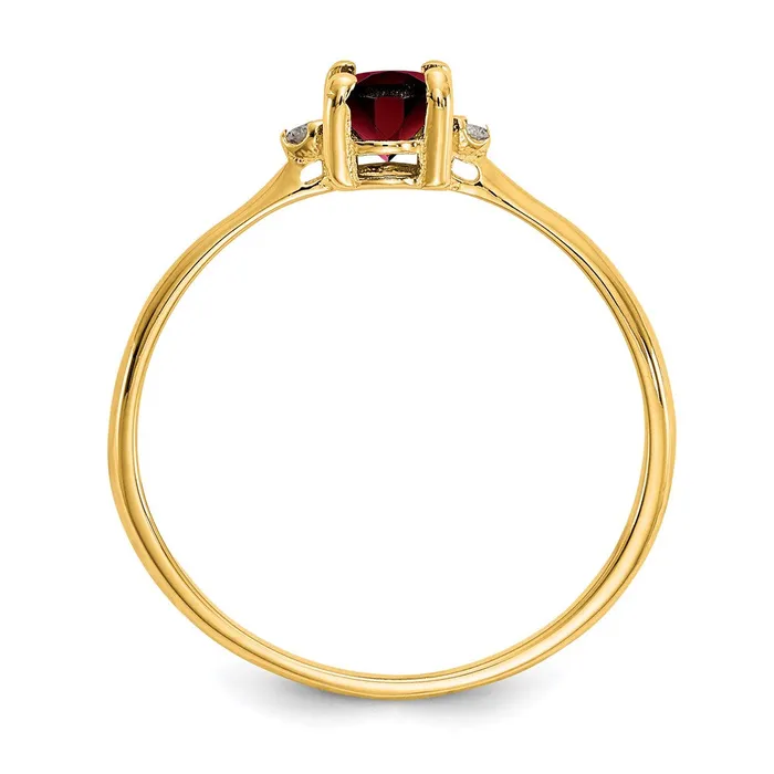 Rings Goldia 14K Yellow Gold Real Diamond Garnet Birthstone Ring