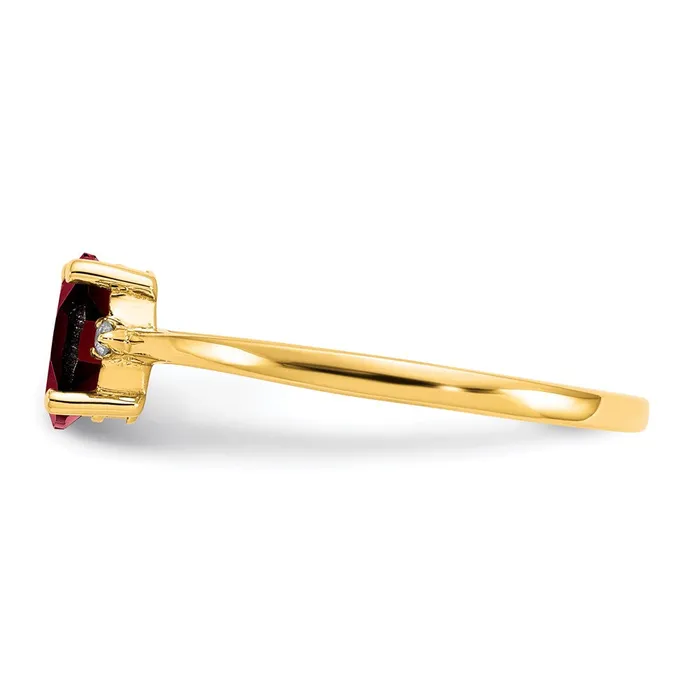 Rings Goldia 14K Yellow Gold Real Diamond Garnet Birthstone Ring