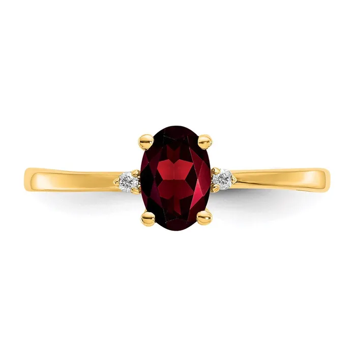 Rings Goldia 14K Yellow Gold Real Diamond Garnet Birthstone Ring