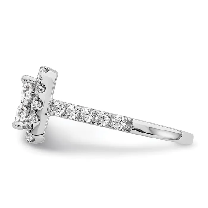 Rings Goldia 217ct CZ Solid Real 14k White Gold Cluster CZ Engagement Ring