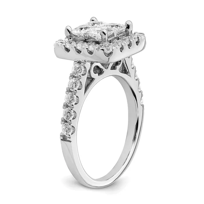 Rings Goldia 217ct CZ Solid Real 14k White Gold Cluster CZ Engagement Ring
