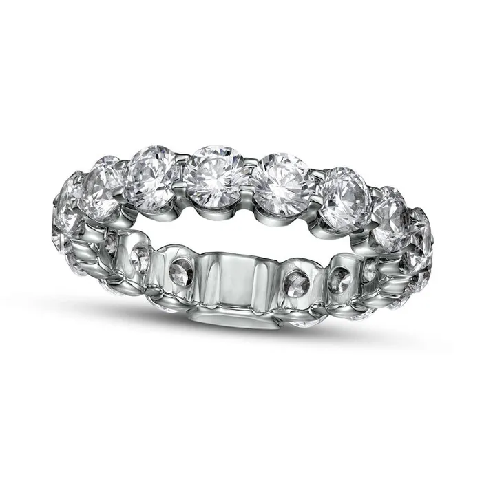 Rings Goldia 4 CT TW Certified LabCreated Diamond Eternity Anniversary Band in Solid 14K White Gold FVS2