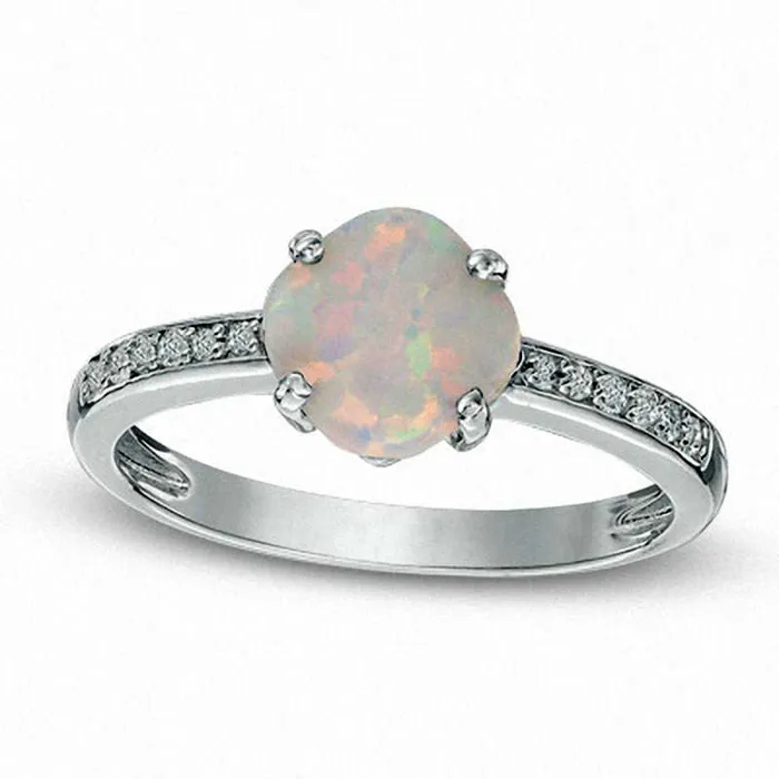 Rings Goldia 70mm CushionCut LabCreated Opal and White Sapphire Ring in Sterling Silver Rings Goldia 70mm CushionCut LabCreated Opal and White Sapphire Ring in Sterling Silver