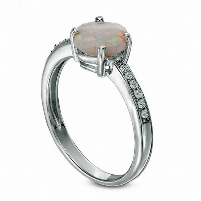 Rings Goldia 70mm CushionCut LabCreated Opal and White Sapphire Ring in Sterling Silver Rings Goldia 70mm CushionCut LabCreated Opal and White Sapphire Ring in Sterling Silver