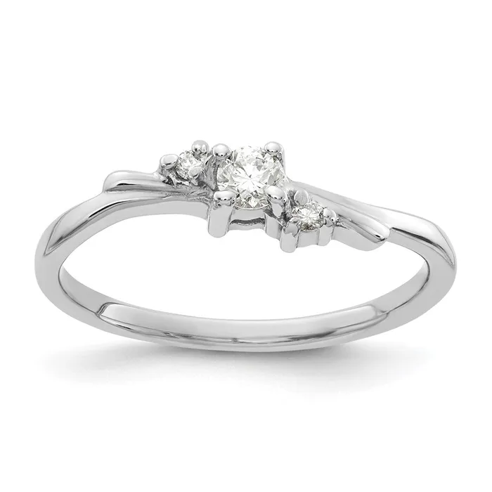 Rings Goldiacom 14k White Gold Polished AA Real Diamond ring