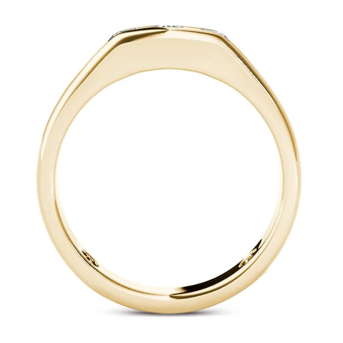 Rings Goldia Mens 050 CT TW Natural Diamond Three Stone Wedding Band in Solid 14K Gold Rings Goldia Mens 050 CT TW Natural Diamond Three Stone Wedding Band in Solid 14K Gold