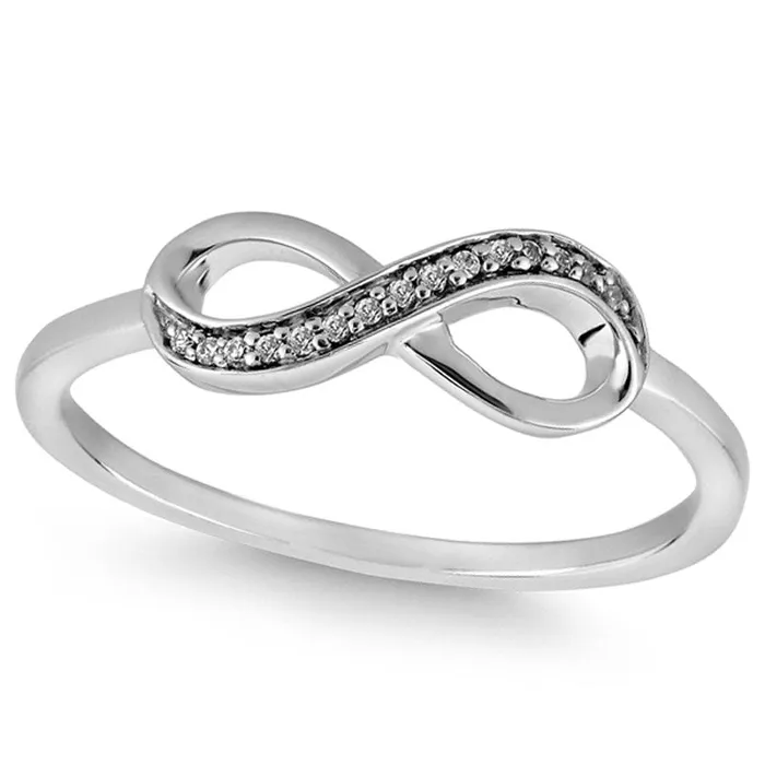 Rings Goldia PrincessCut Natural Diamond Accent Infinity Ring in Solid 10K White Gold Rings Goldia PrincessCut Natural Diamond Accent Infinity Ring in Solid 10K White Gold