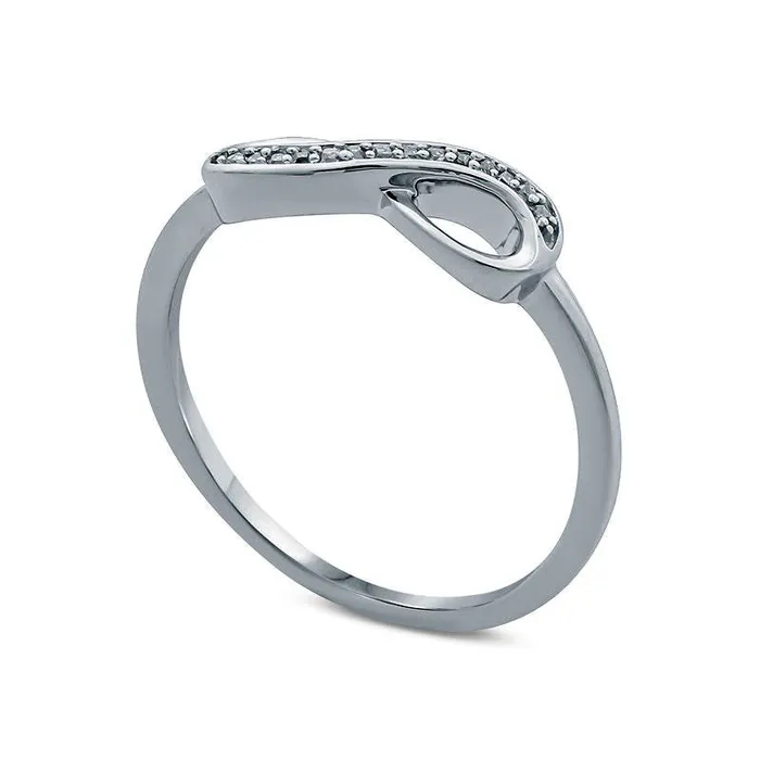 Rings Goldia PrincessCut Natural Diamond Accent Infinity Ring in Solid 10K White Gold Rings Goldia PrincessCut Natural Diamond Accent Infinity Ring in Solid 10K White Gold