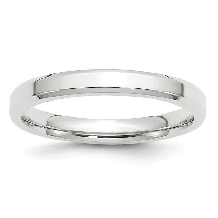 Rings Goldia Solid 14K White Gold 3mm Bevel Edge Comfort Fit MensWomens Wedding Band Ring Size 45 Rings Goldia Solid 14K White Gold 3mm Bevel Edge Comfort Fit MensWomens Wedding Band Ring Size 45