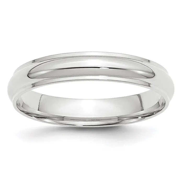 Rings Goldia Solid 14K White Gold 4mm Half Round with Edge MensWomens Wedding Band Ring Size 12 Rings Goldia Solid 14K White Gold 4mm Half Round with Edge MensWomens Wedding Band Ring Size 12