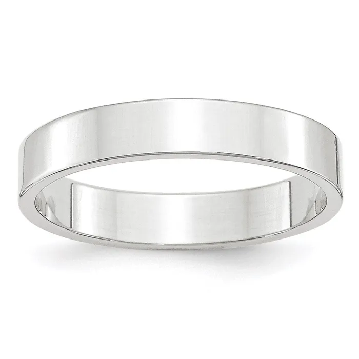 Rings Goldia Solid 14K White Gold 4mm Light Weight Flat MensWomens Wedding Band Ring Size 95 Rings Goldia Solid 14K White Gold 4mm Light Weight Flat MensWomens Wedding Band Ring Size 95