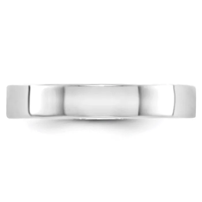 Rings Goldia Solid 14K White Gold 4mm Light Weight Flat MensWomens Wedding Band Ring Size 95