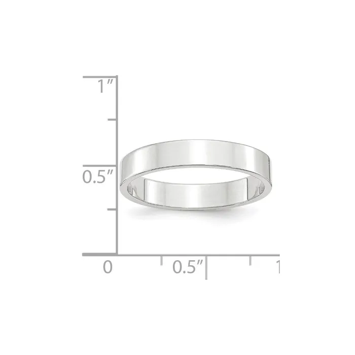 Rings Goldia Solid 14K White Gold 4mm Light Weight Flat MensWomens Wedding Band Ring Size 95